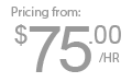 Pricing from $75.00/hr